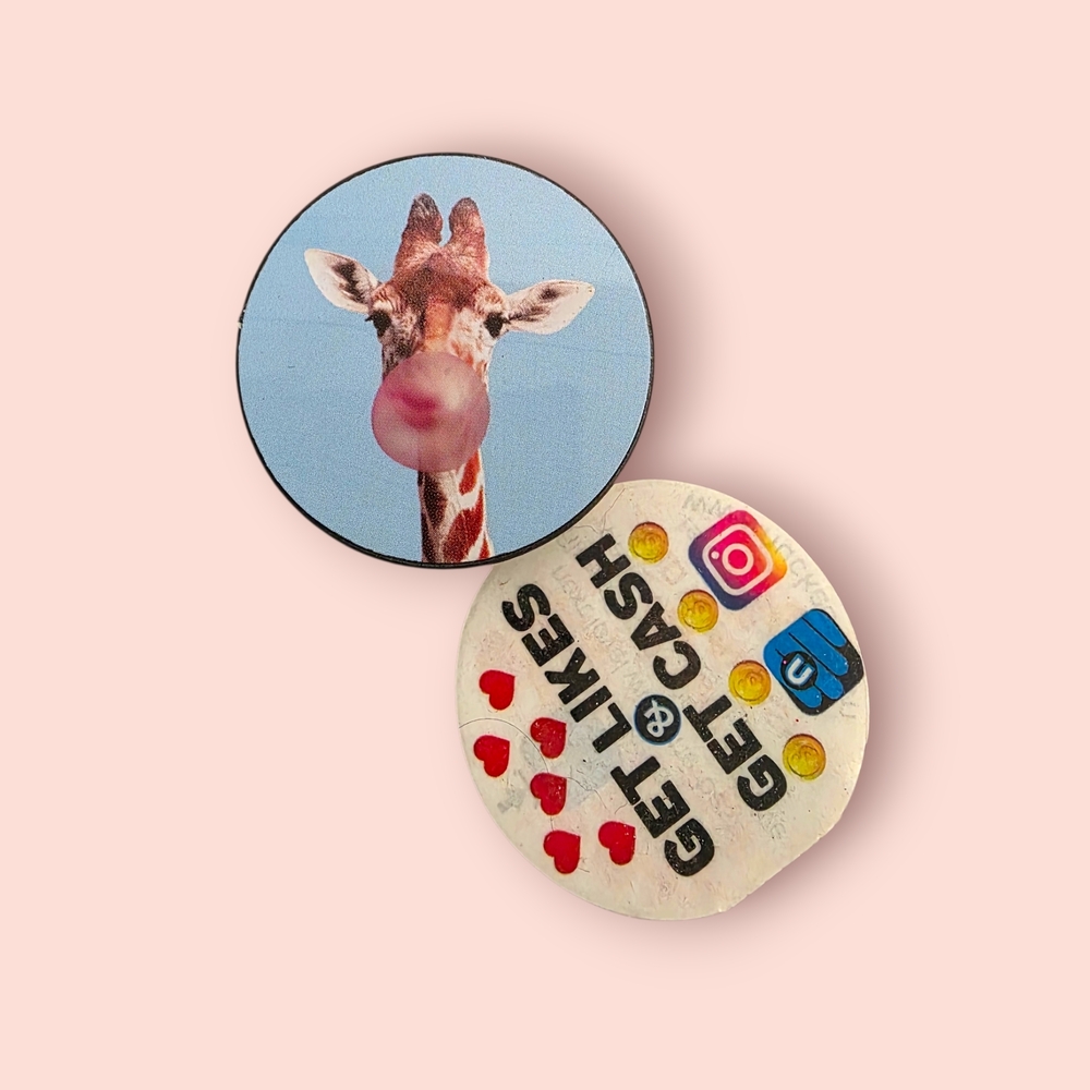 Fun Giraffe and Social Media Button Set